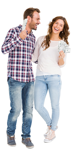 Happy Couple after an Inheritance Advance