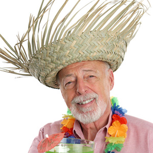 Senio man on a dream vacation with his inheritance advance